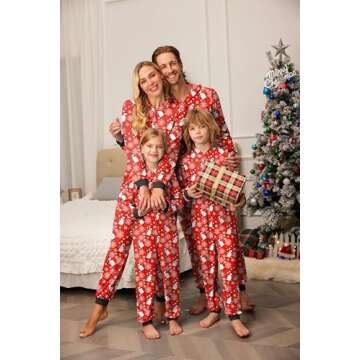 Ekouaer Christmas Onesie Matching Family Elk Antler Hooded Zipper One Piece Long Sleeve Pajamas with...