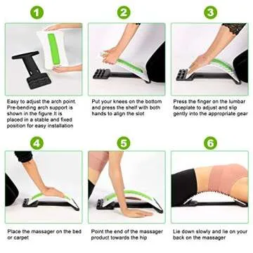 Jimugor Back Stretcher - Lower and Upper Back Pain Relief, Lumbar Stretching Device，Posture Corrector - Back Support for Office Chair | Get Muscle Tension (White/Green)