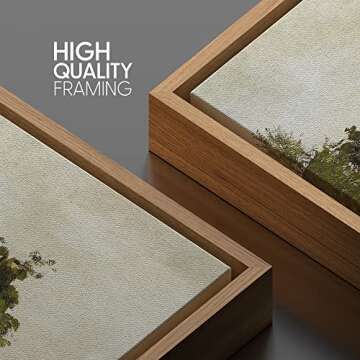 SIGNWIN Framed Canvas Print Wall Art Green Forest Plant Tree Overgrowth Field Nature Wilderness Illustrations Fine Art Farmhouse/Country Minimal for Living Room, Bedroom, Office - 24"x24" Natural