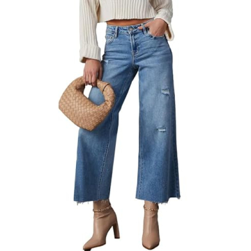 Allimy High Waisted Wide Leg Jeans - Stylish Comfort