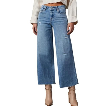 Allimy High Waisted Wide Leg Jeans - Stylish Comfort