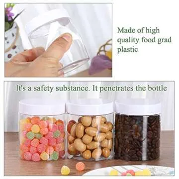 24Pack 8oz Plastic Jar Storage Container with White Lids Airtight Clear Wide-mouth Slime Storage Jars for Cosmetic Cream Light Clay