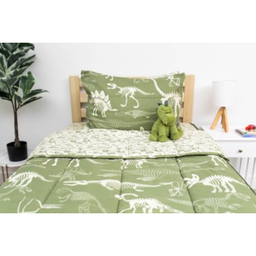 Beddy's Dinosaurs T-rex Theme Boys Durable Zipper Bedding Set with Comforter and Pillowcase