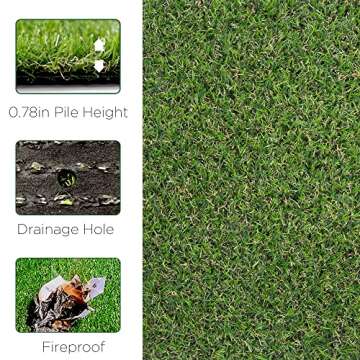 Homietina Artificial Grass Turf 4FTX7FT - Realistic Synthetic Grass Rug for Indoor Outdoor Use
