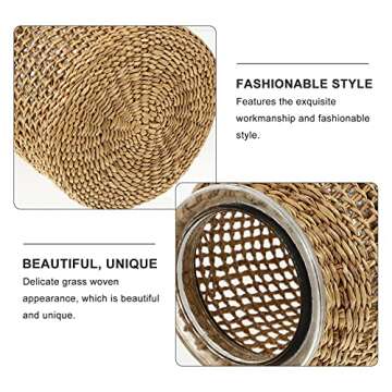 DOITOOL Clear Rattan Flower Vase for Decorative Arrangements