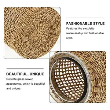 DOITOOL Clear Rattan Flower Vase for Decorative Arrangements