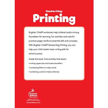 Carson Dellosa Kids Handwriting Workbook for Practice Printing and Letter Tracing Uppercase and Lowe...