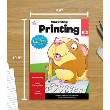 Carson Dellosa Kids Handwriting Workbook for Practice Printing and Letter Tracing Uppercase and Lowercase Alphabet, Preschool and Up (Brighter Child: Grades K-2)
