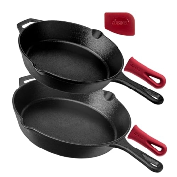 Cuisinel Cast Iron Skillets Set for Versatile Cooking