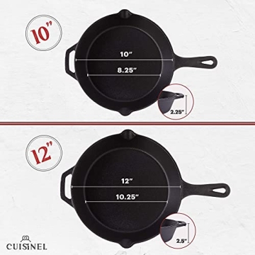 Cuisinel Cast Iron Skillets Set for Versatile Cooking