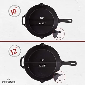 Cuisinel Cast Iron Skillets Set for Versatile Cooking