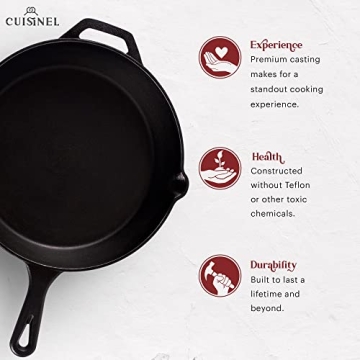 Cuisinel Cast Iron Skillets Set for Versatile Cooking