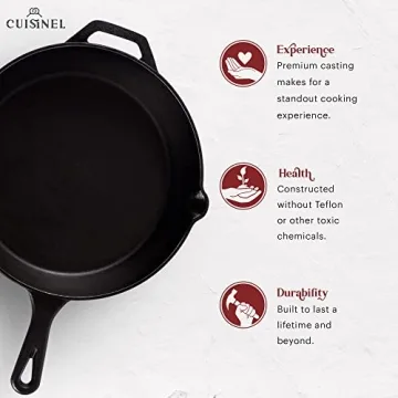 Cuisinel Cast Iron Skillets Set for Versatile Cooking