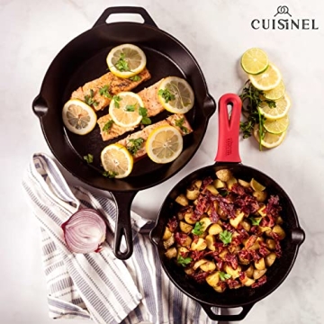 Cuisinel Cast Iron Skillets Set for Versatile Cooking