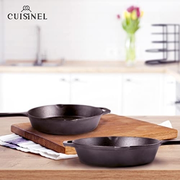 Cuisinel Cast Iron Skillets Set for Versatile Cooking
