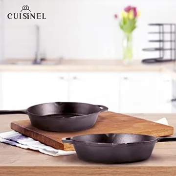 Cuisinel Cast Iron Skillets Set for Versatile Cooking