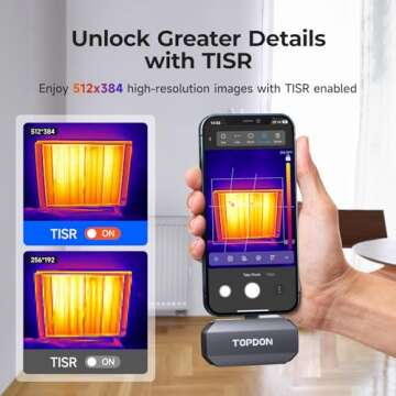 TOPDON TC002 Thermal Camera - iOS Compatible, 512x384 Super Resolution