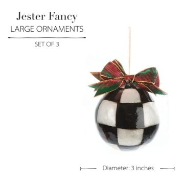 MacKenzie-Childs Jester Fancy Ornaments Set of 3