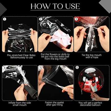 40 Pack Large Clear Stuffing Balloons for Events