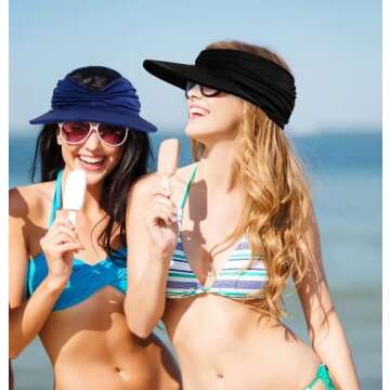 Stylish UV Protection Sun Hat Women Beach Visor Cap with Wide Brim for Sports and Hiking