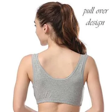 EMY Nursing Bra Maternity Bra 4 Pack Wrap Sleep Bra For Maternity To Nursing Seamless Cotton,2 Grey, 1 Green, 1 White,US L (Asian tag LL)