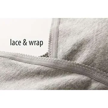 EMY Nursing Bra Maternity Bra 4 Pack Wrap Sleep Bra For Maternity To Nursing Seamless Cotton,2 Grey, 1 Green, 1 White,US L (Asian tag LL)