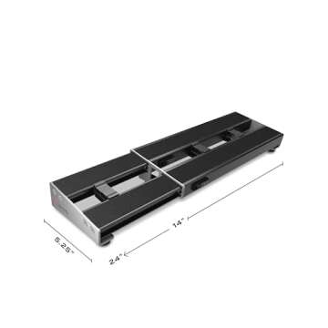 D'Addario Accessories XPND Pedal Board - Guitar Pedal Board that Expands - Pedal Boards for Guitars - 1 Row, Lightweight, Durable Aluminum Pedalboard - Pre-Applied Loop Velcro for Swapping Pedals