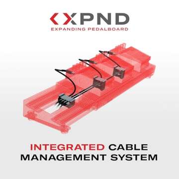 D'Addario Accessories XPND Pedal Board - Guitar Pedal Board that Expands - Pedal Boards for Guitars - 1 Row, Lightweight, Durable Aluminum Pedalboard - Pre-Applied Loop Velcro for Swapping Pedals