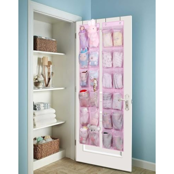 MISSLO Over the Door Shoe Organizer Pink for Kids 2 Packs