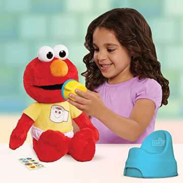 Just Play Sesame Street Potty Time Elmo 12-Inch Sustainable Plush Stuffed Animal, Sounds and Phrases...
