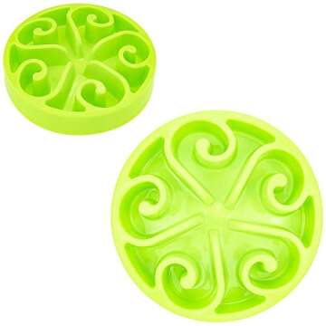 Slow Feeder Dog Bowl Anti-Choking Help Prevent Bloat Non Toxic BPA Free Feeding Dish, Green