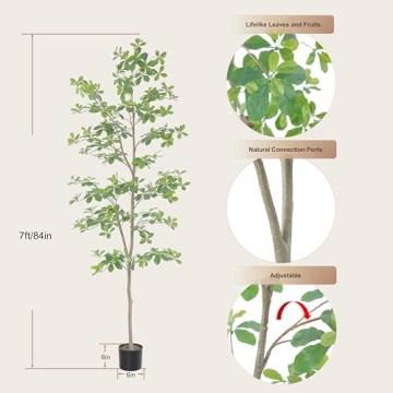 Lifelike 7ft Bellacat Faux Olive Tree for Home Decor