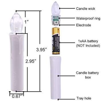 HANNAHONG Flameless Taper Candles for Home Decor