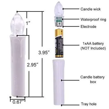 HANNAHONG Flameless Taper Candles for Home Decor