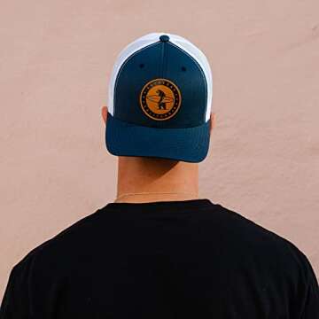 Everyday California 'Marlin' Snapback Navy Blue and White Surf Hat - Baseball Style Cap with Vegan L...