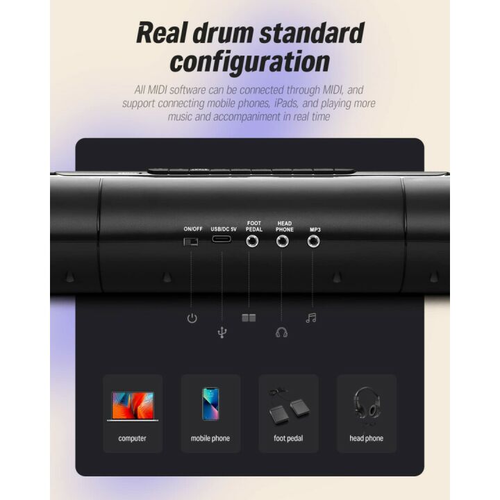 Donner 7 Pads Electric Drum Set for Kids