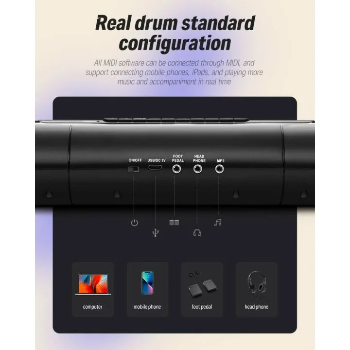 Donner 7 Pads Electric Drum Set for Kids