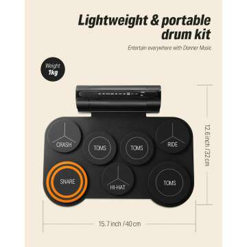 Donner 7 Pads Electric Drum Set for Kids