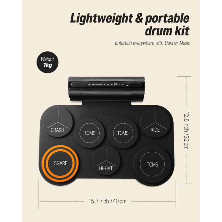 Donner 7 Pads Electric Drum Set for Kids