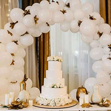 White Balloons 5 Inch 12 Inch 80 Pcs White Party Latex Balloon Birthday Baby Shower Engagement Weddi...