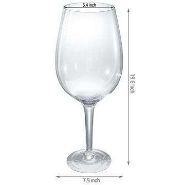 MyGift Giant 20-Inch Decorative Wine Glass for Celebrations