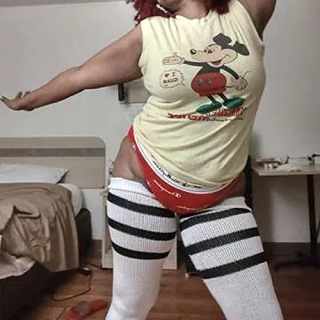 Plus Size Womens Thigh High Socks for Thick Thighs- Extra Long Striped Thick Over the Knee Socks- Leg Warmer Boot Socks