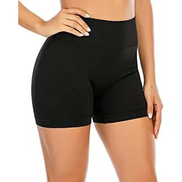 AHLW Seamless Workout Shorts for Women High Waist Tummy Control Breathable Athletic Gym Running Shor...