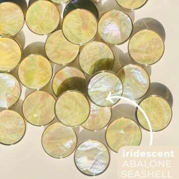 Grips by CRYSTALFY Ivory Pearl Authentic Natural Abalone Seashell Crystal Phone Grip Holder, Expanding Kickstand, Natural Gemstone Swappable Top Accessory for iPhone, iPad, Kindle, Mobile Devices