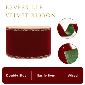 LaRibbons Elegant Velvet Lurex Wired Ribbon for Crafting