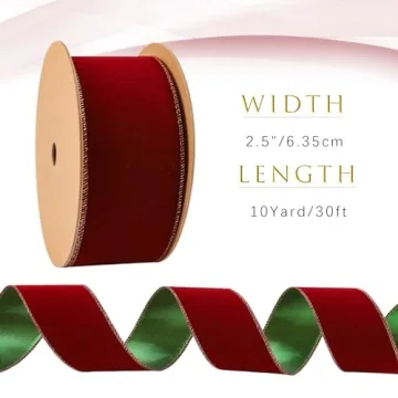 LaRibbons Elegant Velvet Lurex Wired Ribbon for Crafting
