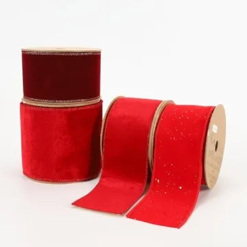 LaRibbons Elegant Velvet Lurex Wired Ribbon for Crafting