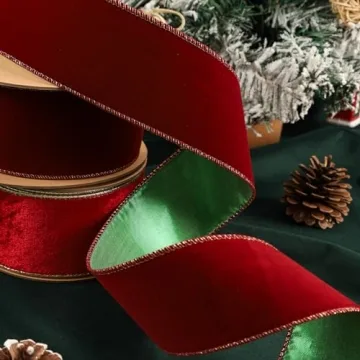 LaRibbons Elegant Velvet Lurex Wired Ribbon for Crafting