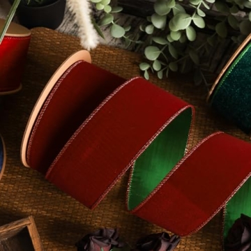 LaRibbons Elegant Velvet Lurex Wired Ribbon for Crafting