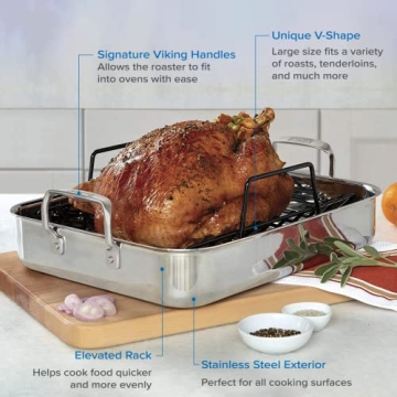 Viking Culinary 3-Ply Roasting Pan for Perfect Roasts